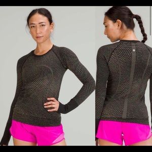 Lululemon grid warp black neon multi swiftly tech 2.0 like new condition